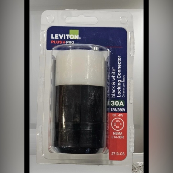 LEVITON PLUS+ PRO 2713-CS 30amp 125/250v NEMA L14-30R Locking Connector NEW - Picture 1 of 11
